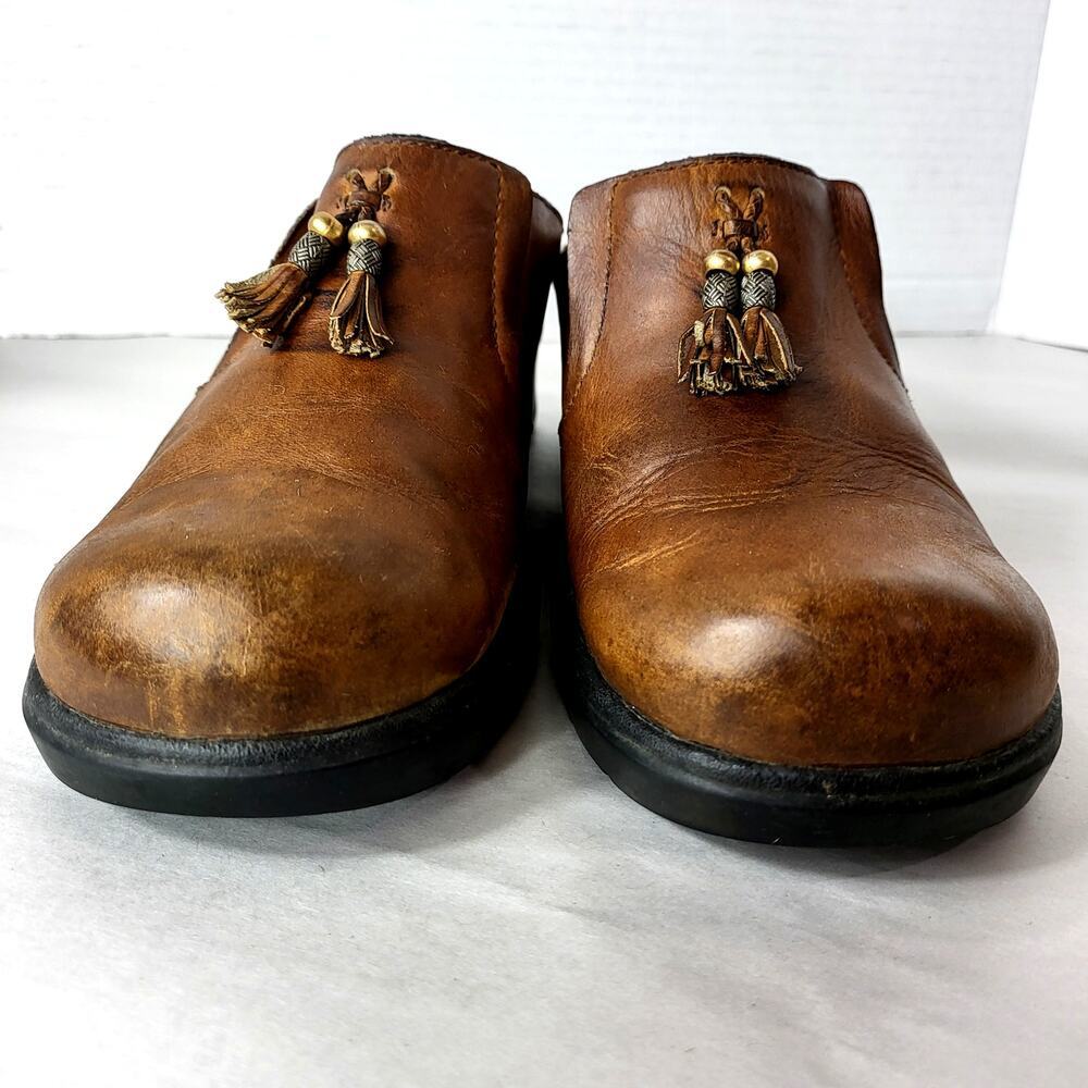 Ariat Brown Leather Clog with Tassels Women's size 9.5 Mendocino 93897 Mule Shoe - Picture 3 of 9